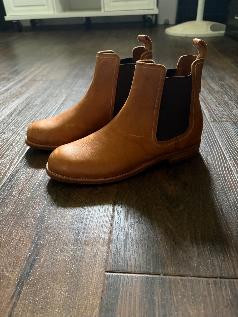 Tan Leather adelante  Boots